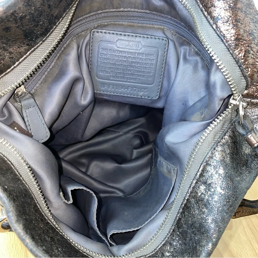 COACH Bronze Metallic Leather Shoulder Bag